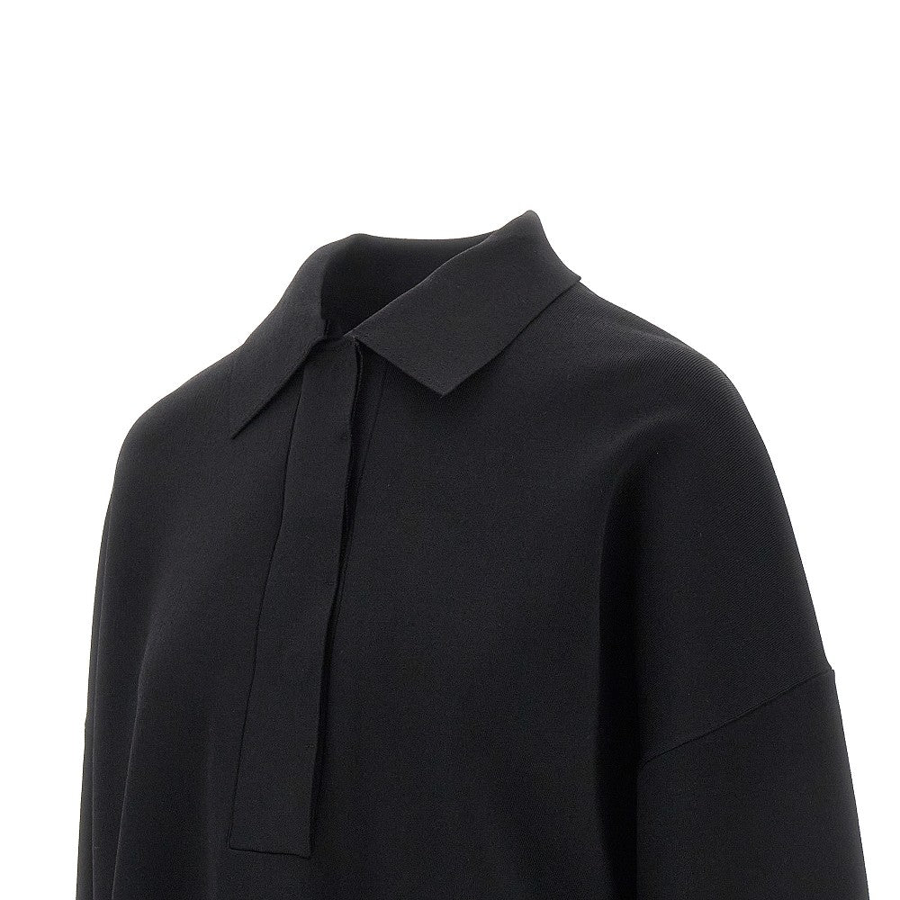 Oversized knitted polo shirt