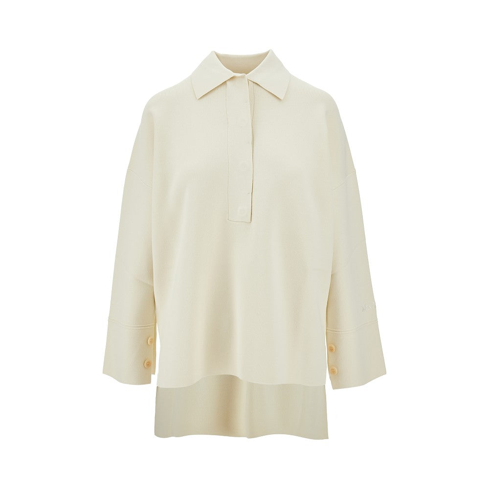 Pullover polo oversize in maglia