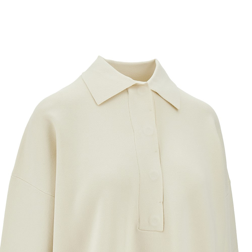 Oversized knitted polo shirt
