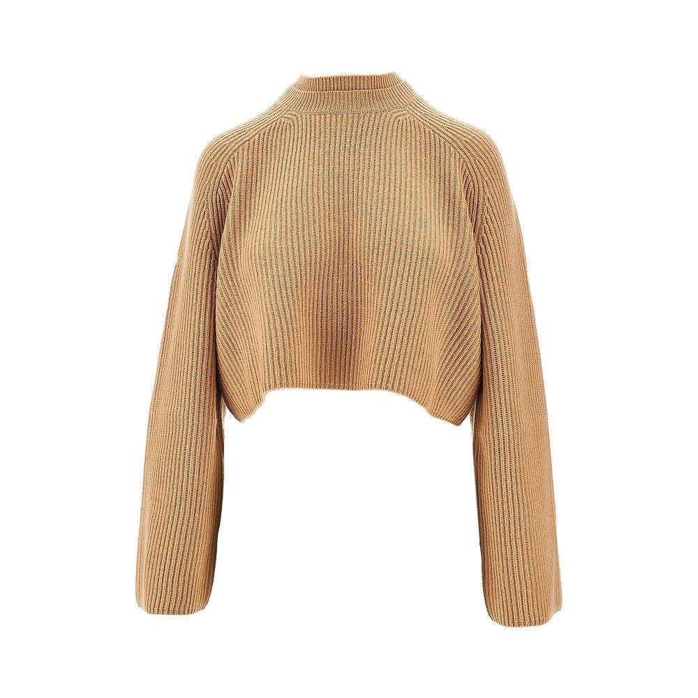 Pullover cropped in lana e cachemire