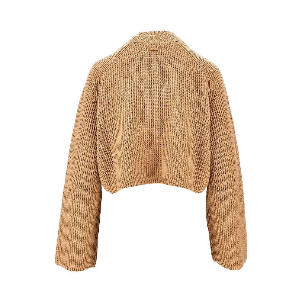 Pullover cropped in lana e cachemire