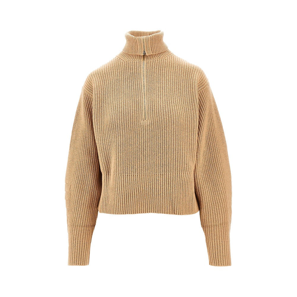 Wool and cashmere half-zip sweater