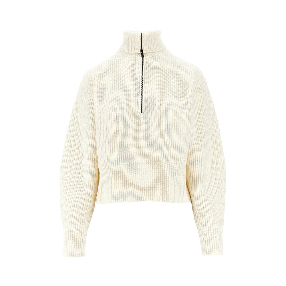 Wool and cashmere half-zip sweater