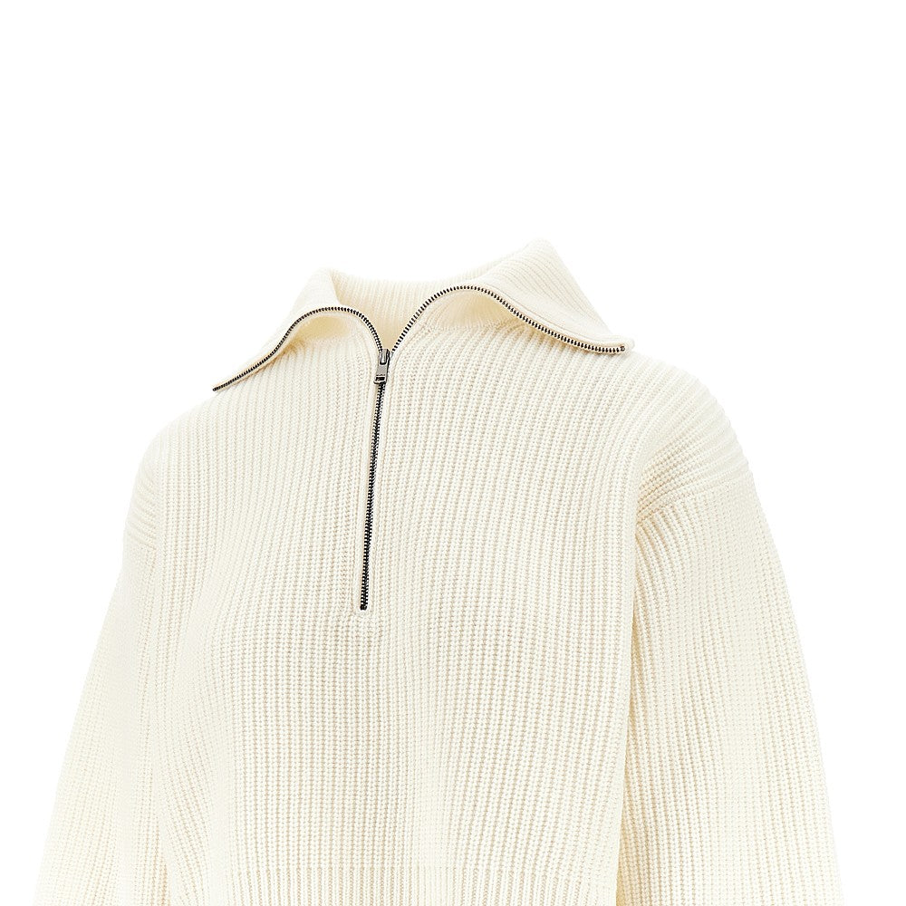 Wool and cashmere half-zip sweater