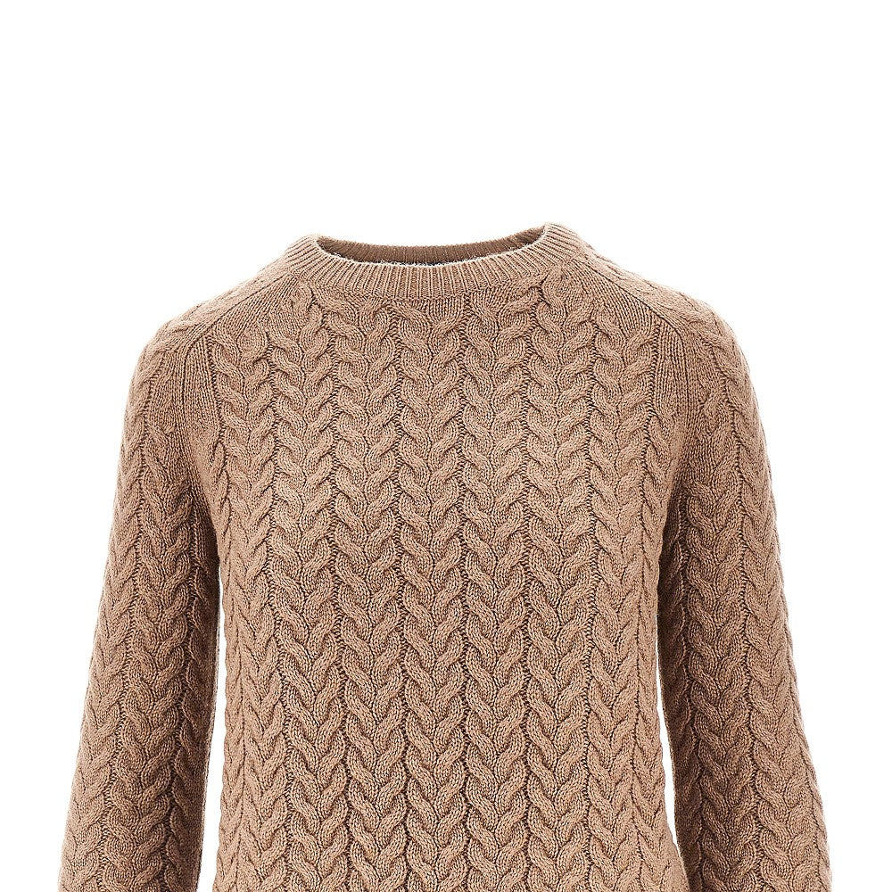 Pullover in lana e cachemire a trecce