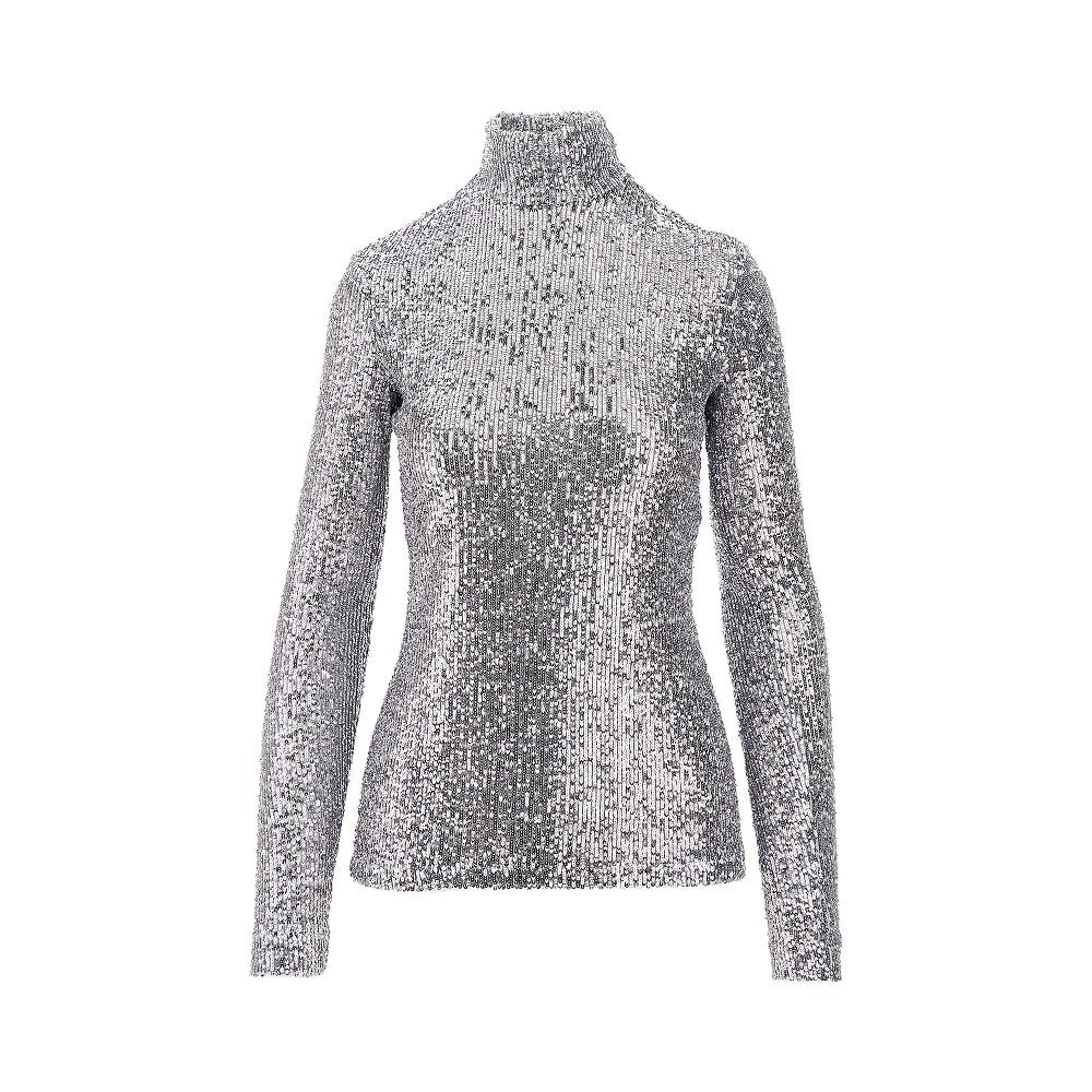 Sequinned turtleneck top
