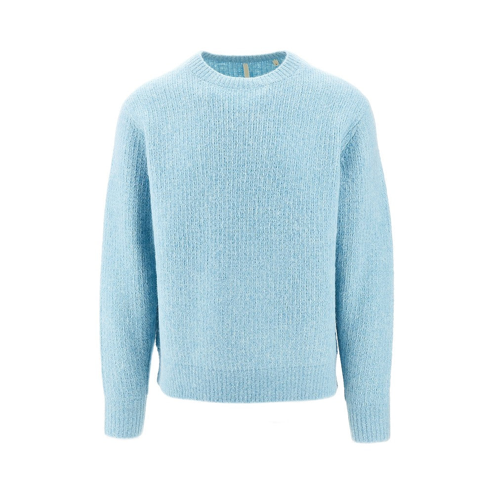 Pullover girocollo in misto yak