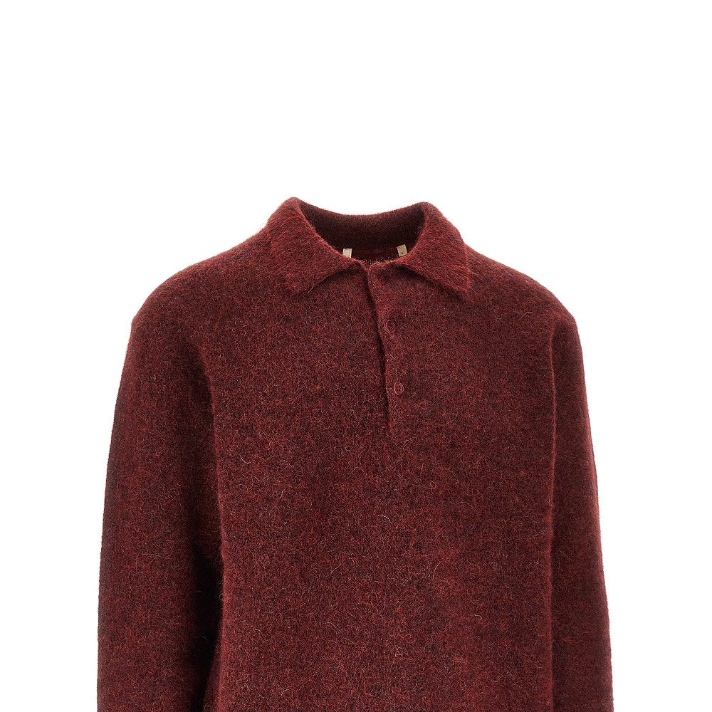 Pullover polo in mohair