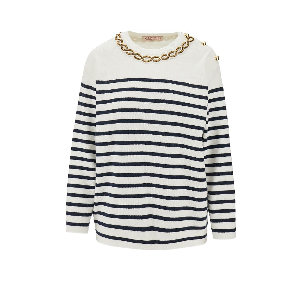 Pullover in cotone a righe