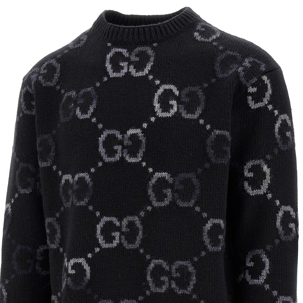 Pullover in misto lana con intarsio GG
