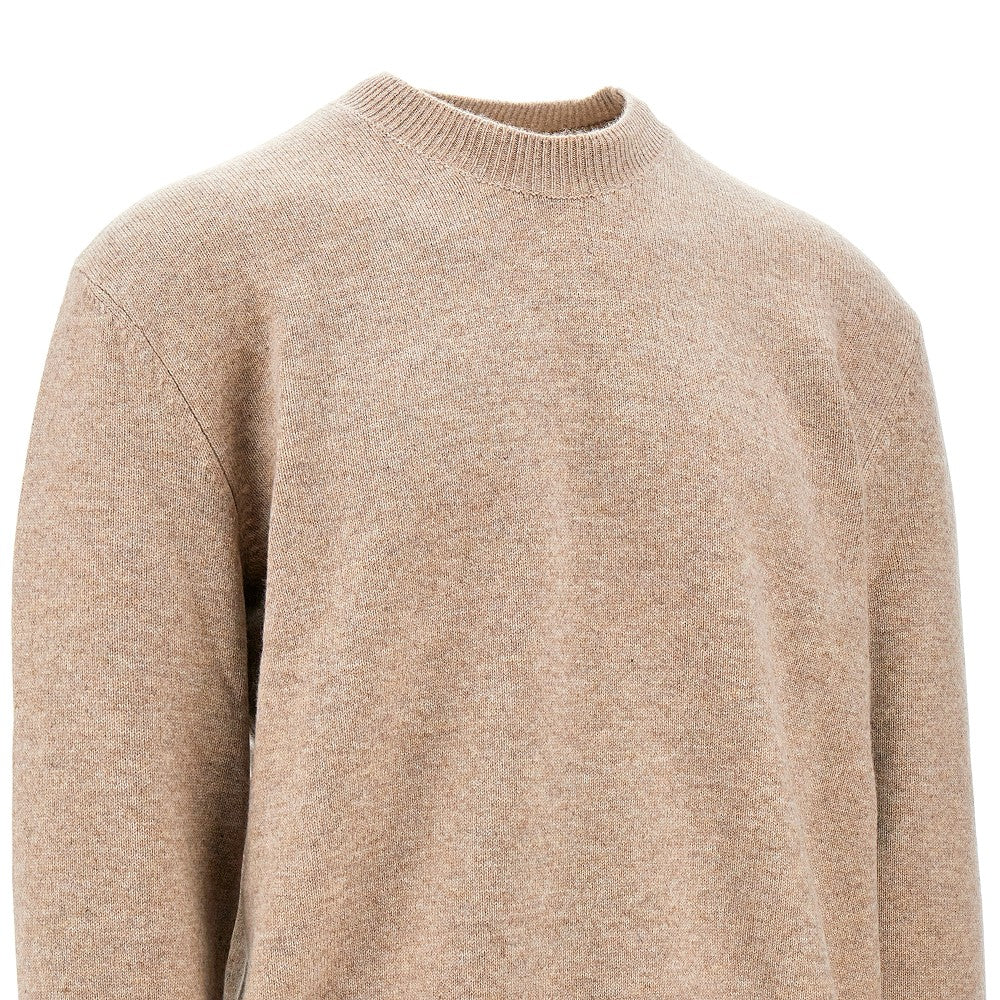 Cashmere sweater with leather patches