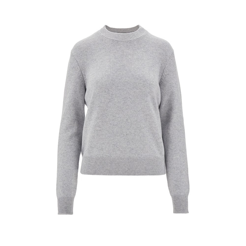 Pullover con toppe in pelle Intrecciato