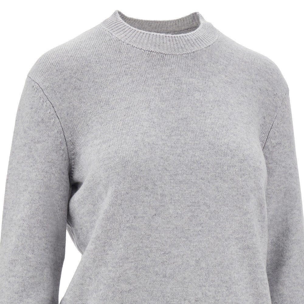 Pullover con toppe in pelle Intrecciato
