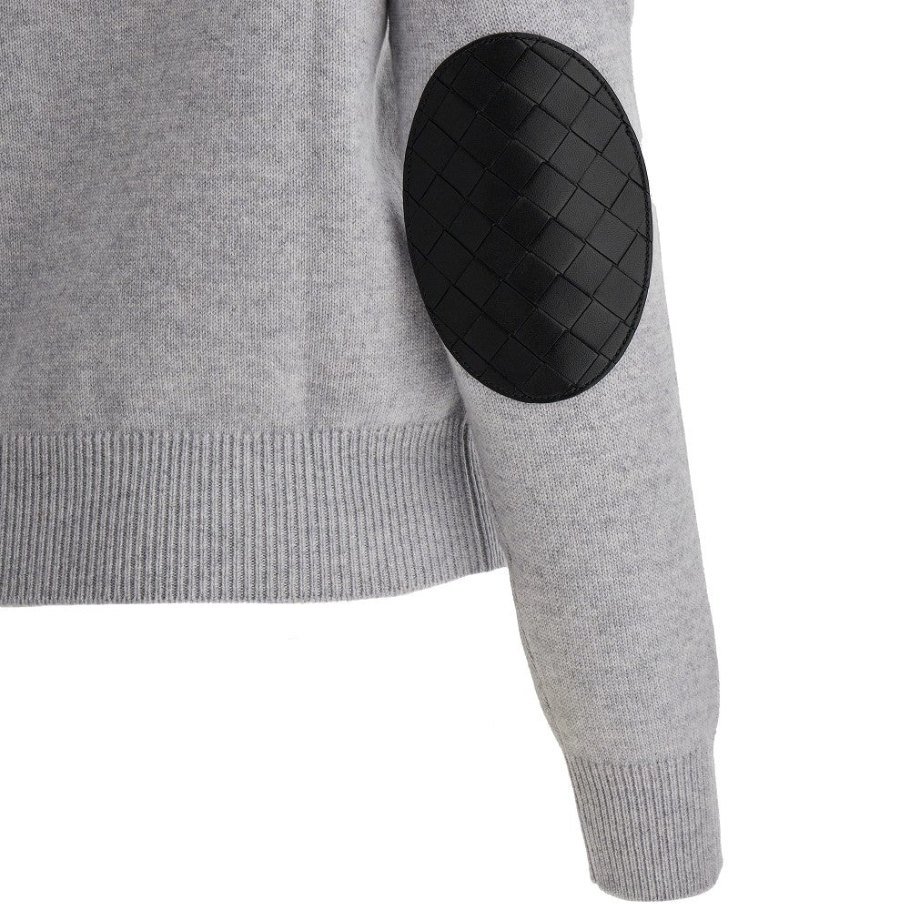 Pullover con toppe in pelle Intrecciato