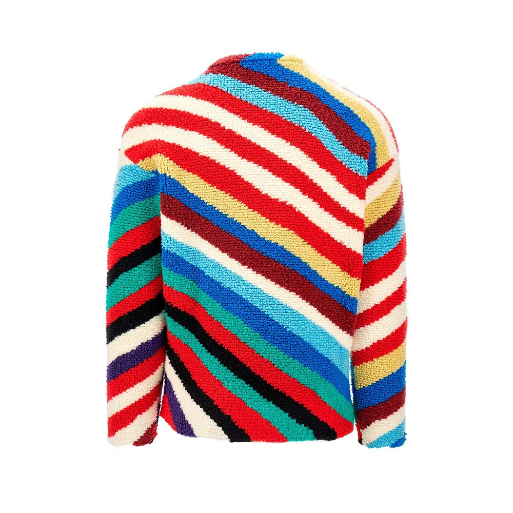 Multicoloured striped loopy sweater