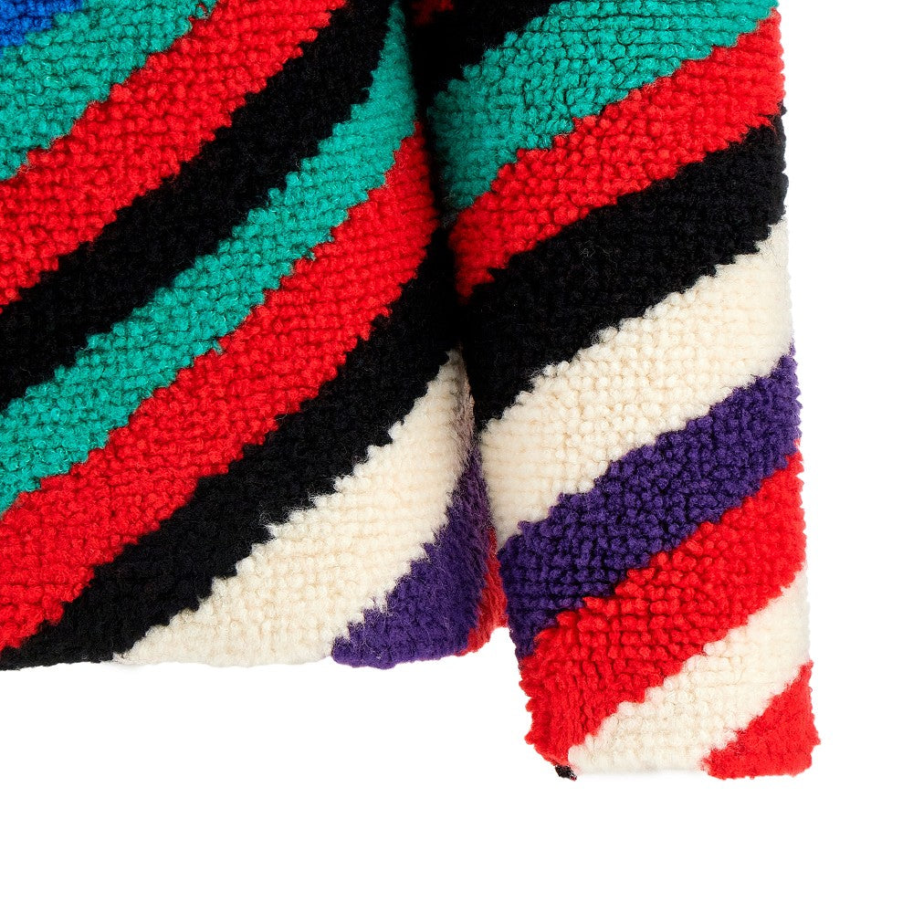 Multicoloured striped loopy sweater