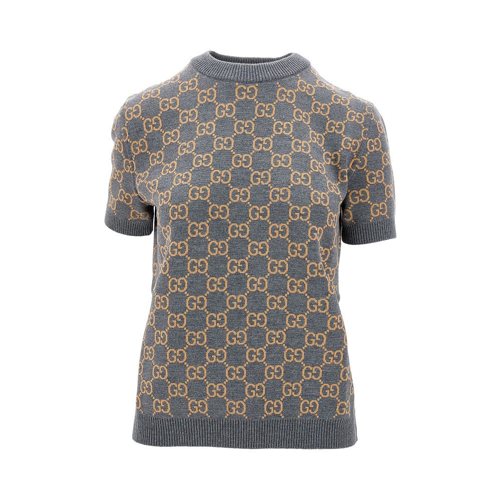 T-shirt reversibile in lana jacquard