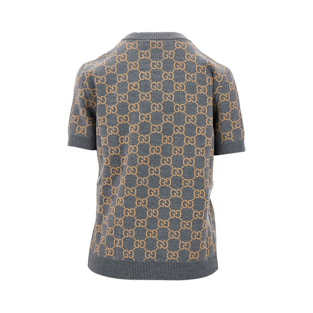 T-shirt reversibile in lana jacquard