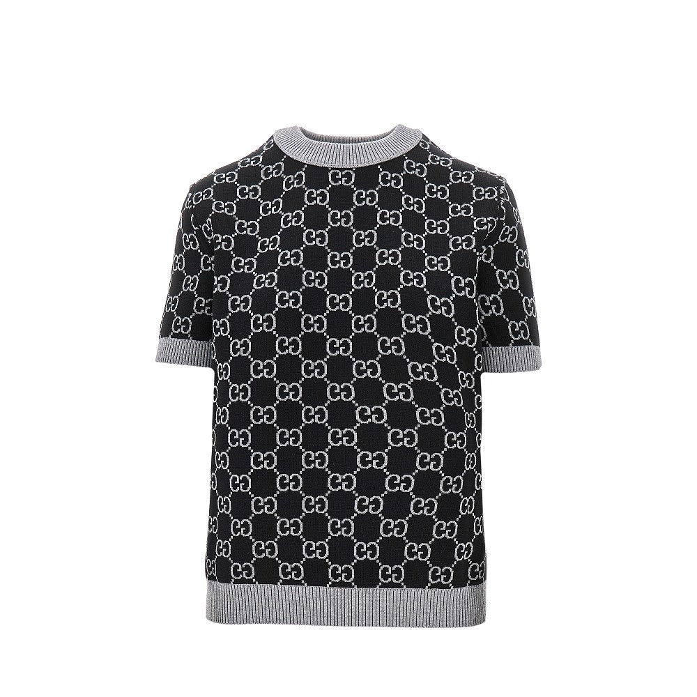 T-shirt reversibile in lana jacquard