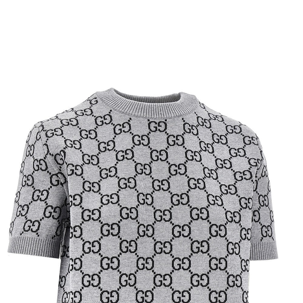 T-shirt reversibile in lana jacquard