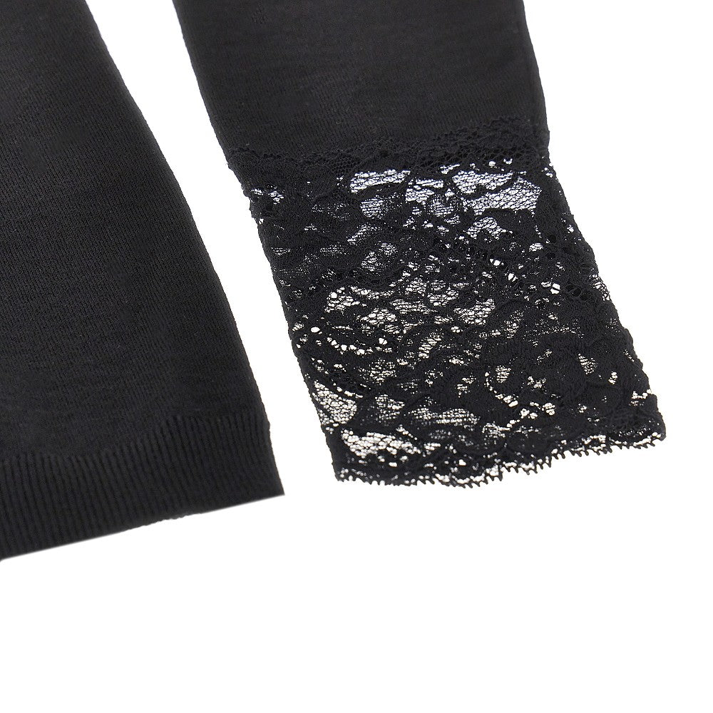 Wool turtlenecj sweater with lace inserts