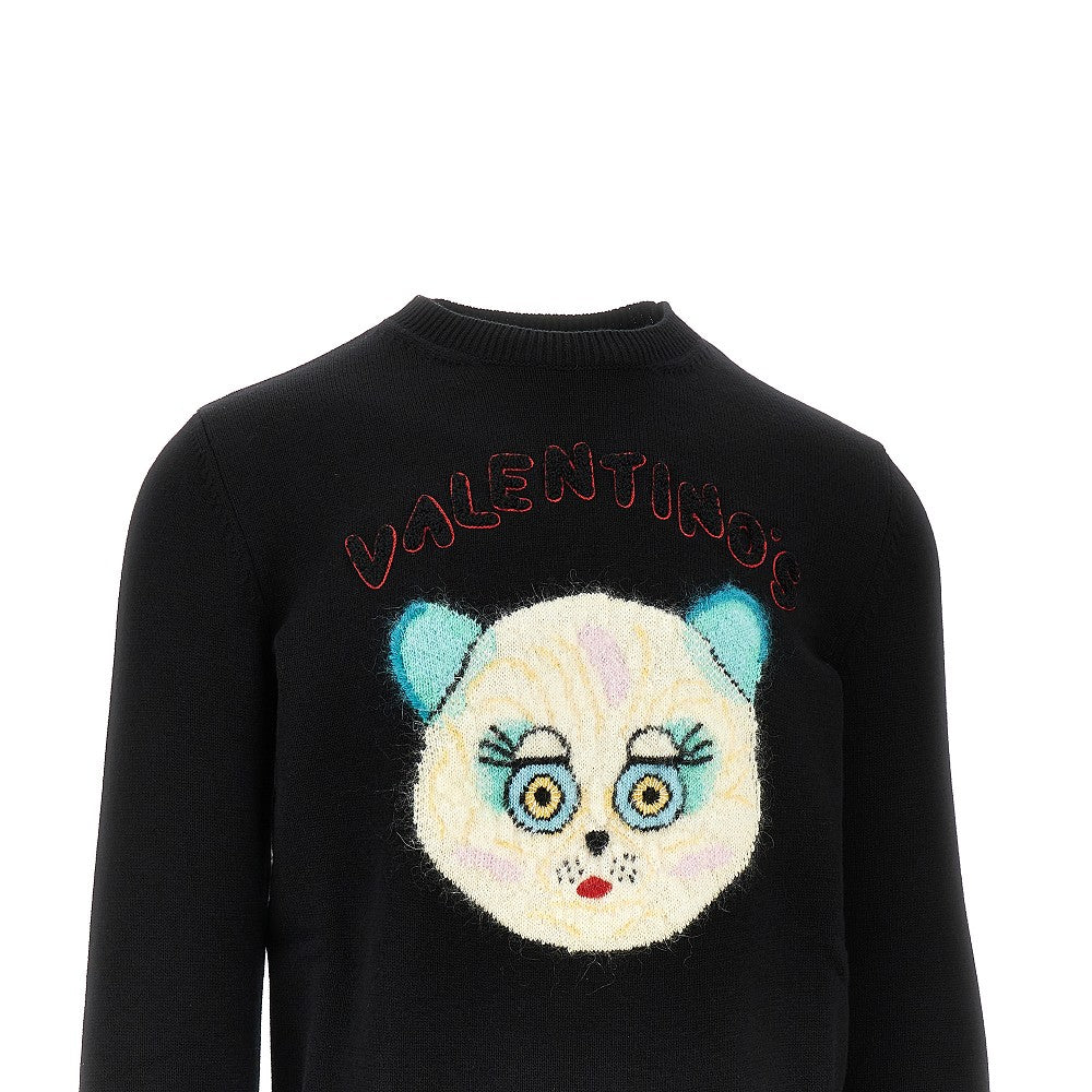 'Le Chat De La Maison' crewneck sweater