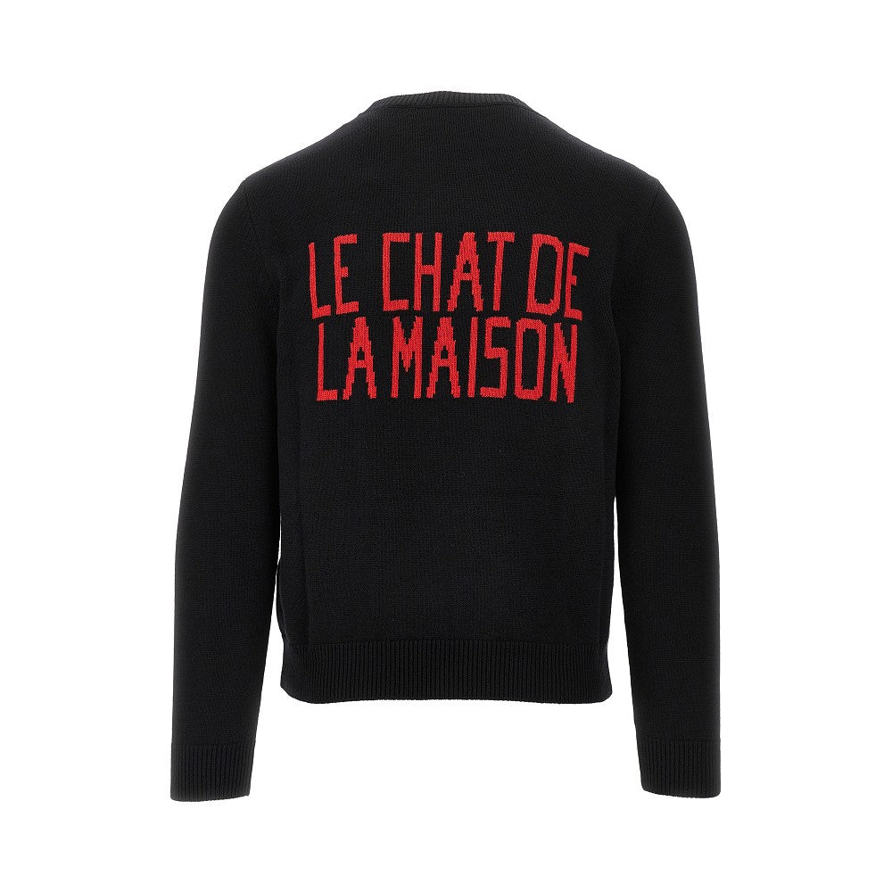 'Le Chat De La Maison' crewneck sweater