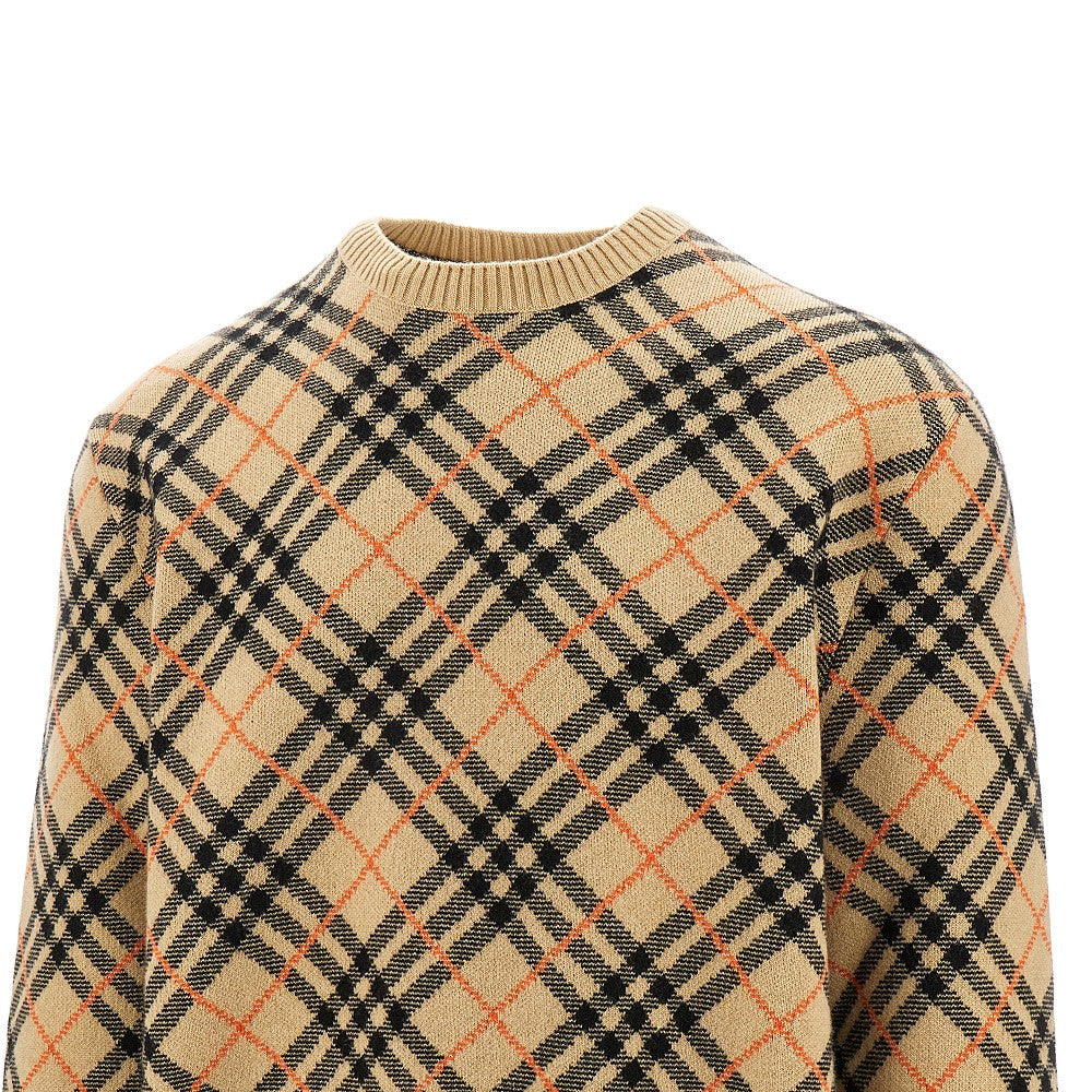Check cashmere sweater