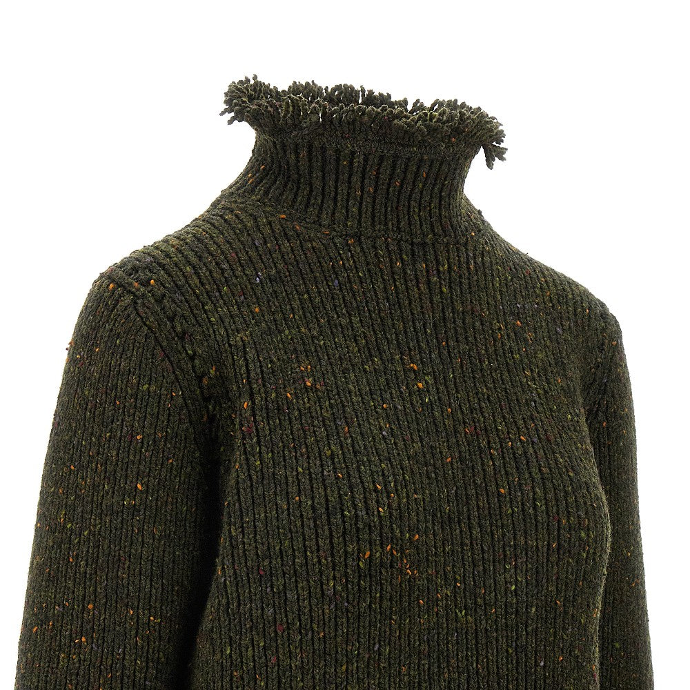 Pullover mouliné con orli sfrangiati