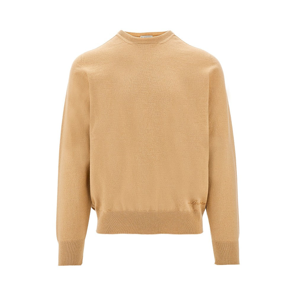 Cashmere sweater with logo embroidery