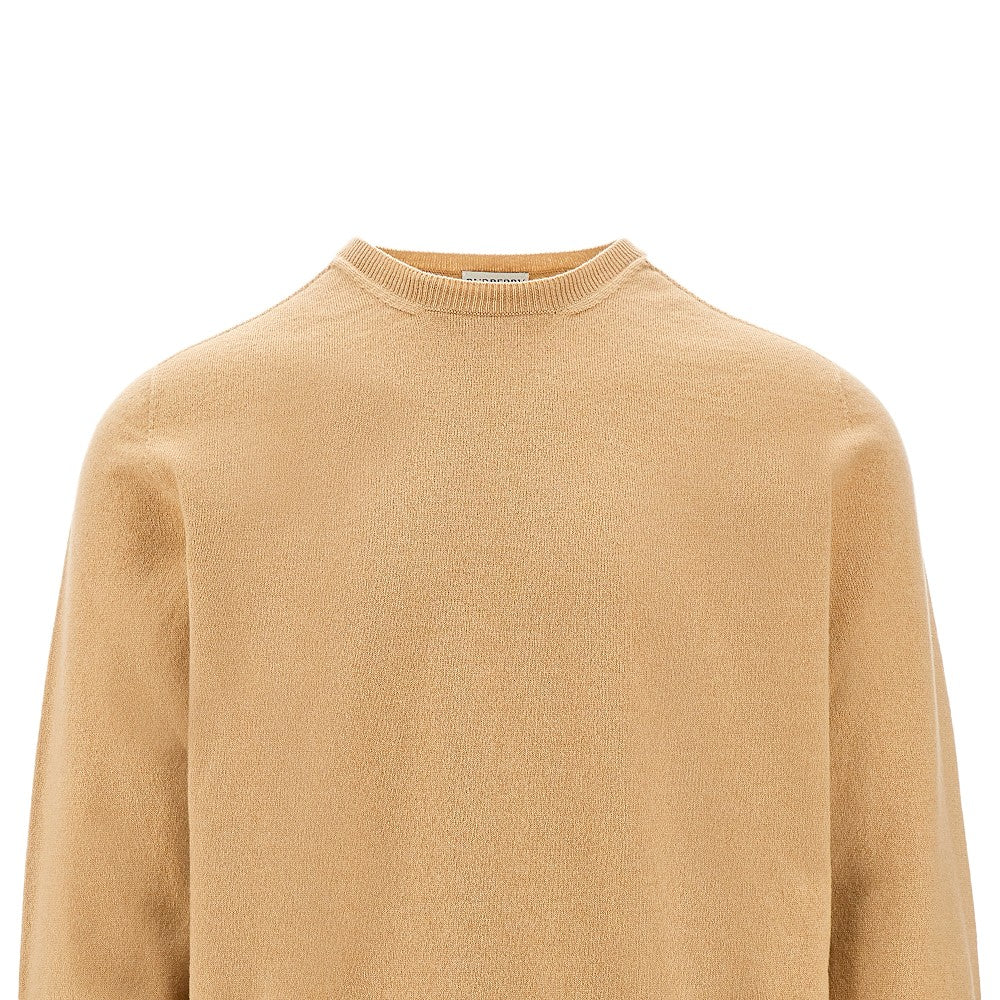 Cashmere sweater with logo embroidery