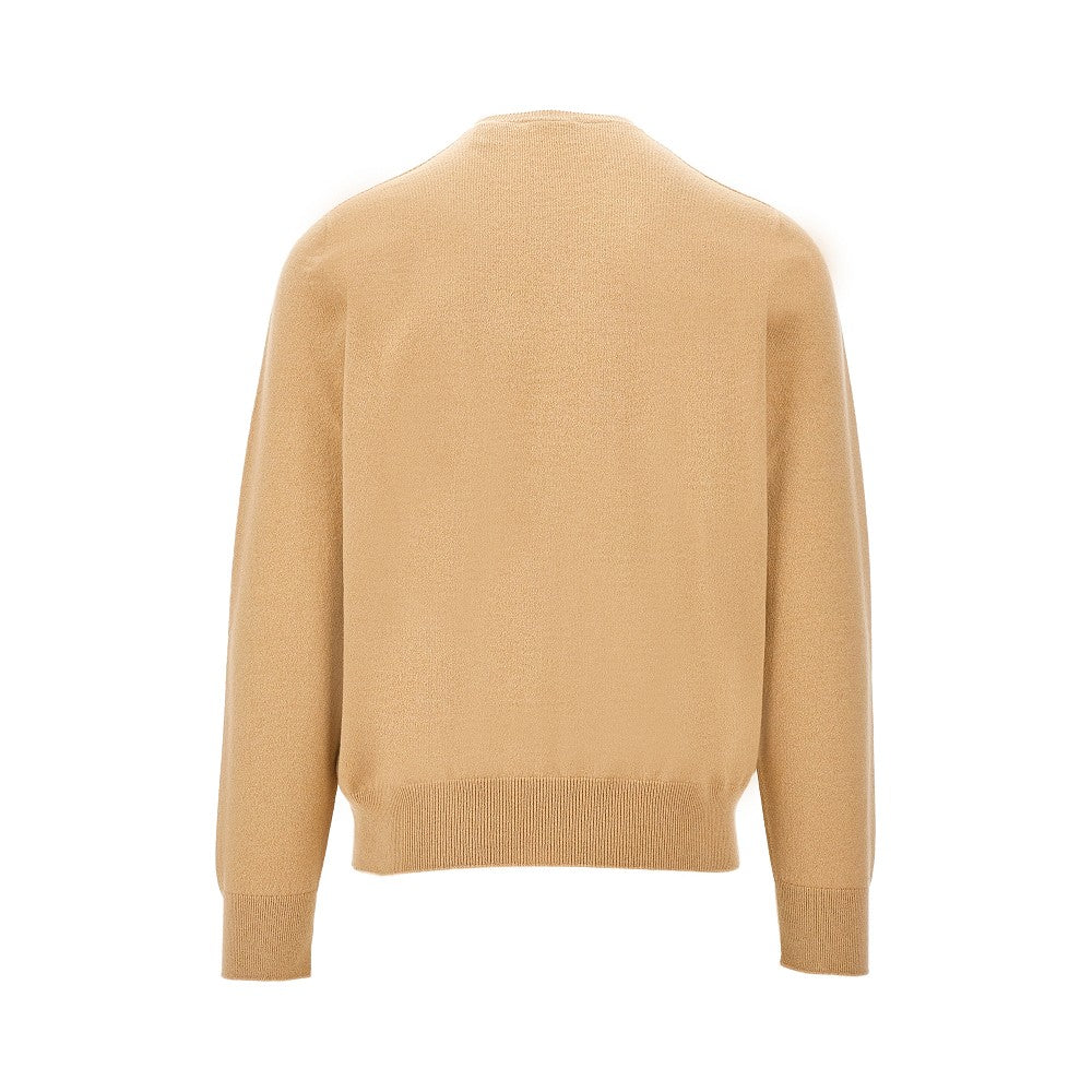 Cashmere sweater with logo embroidery