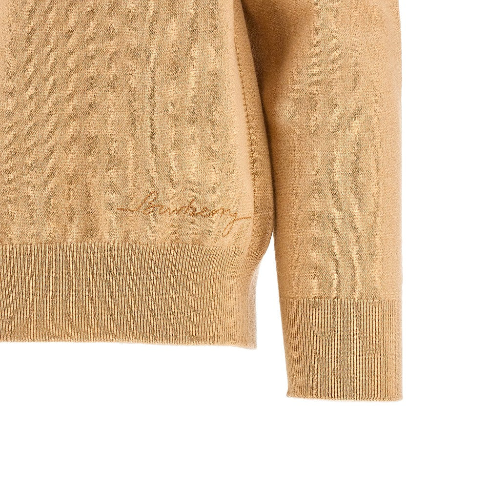 Cashmere sweater with logo embroidery
