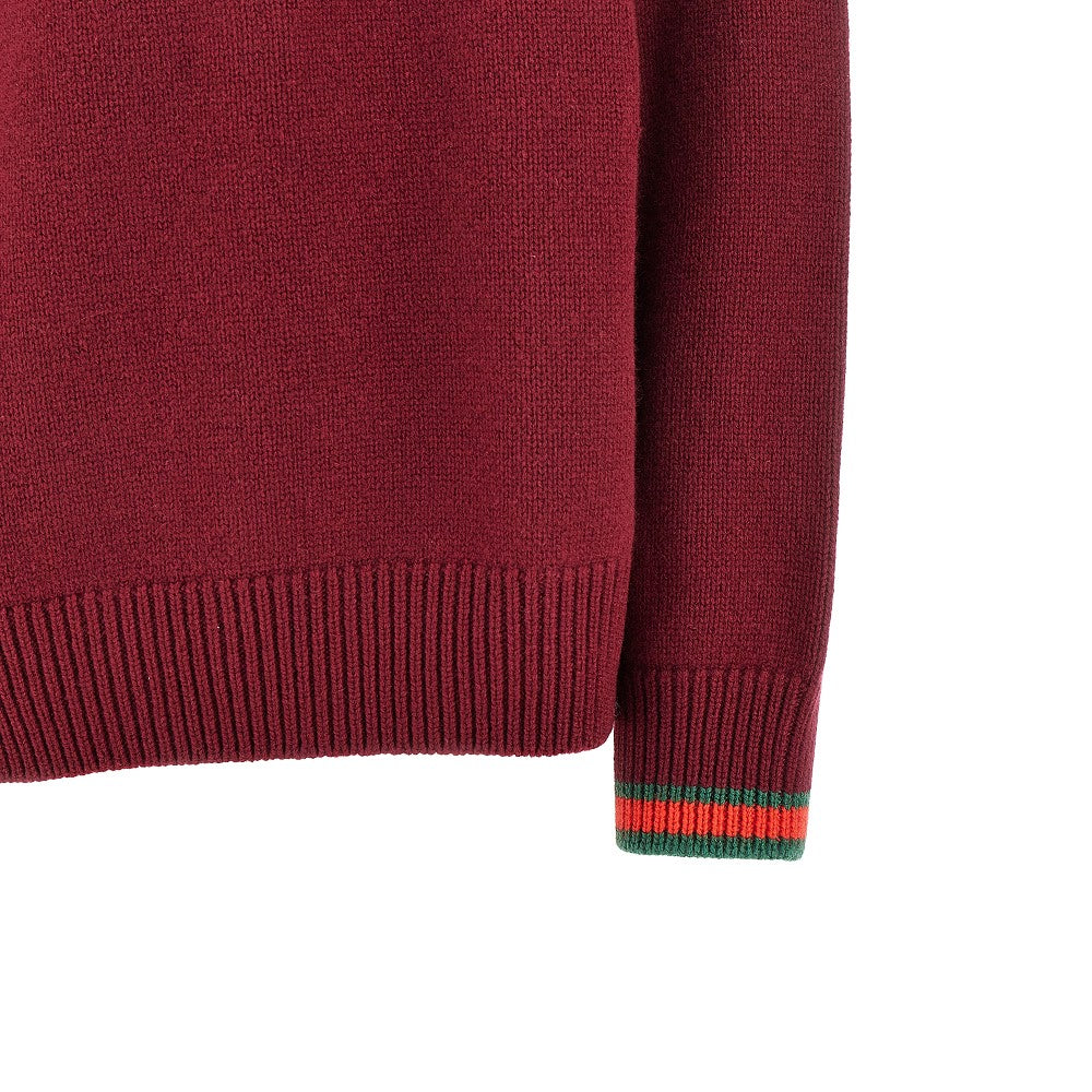 Wool and cashmere sweater with Web trims