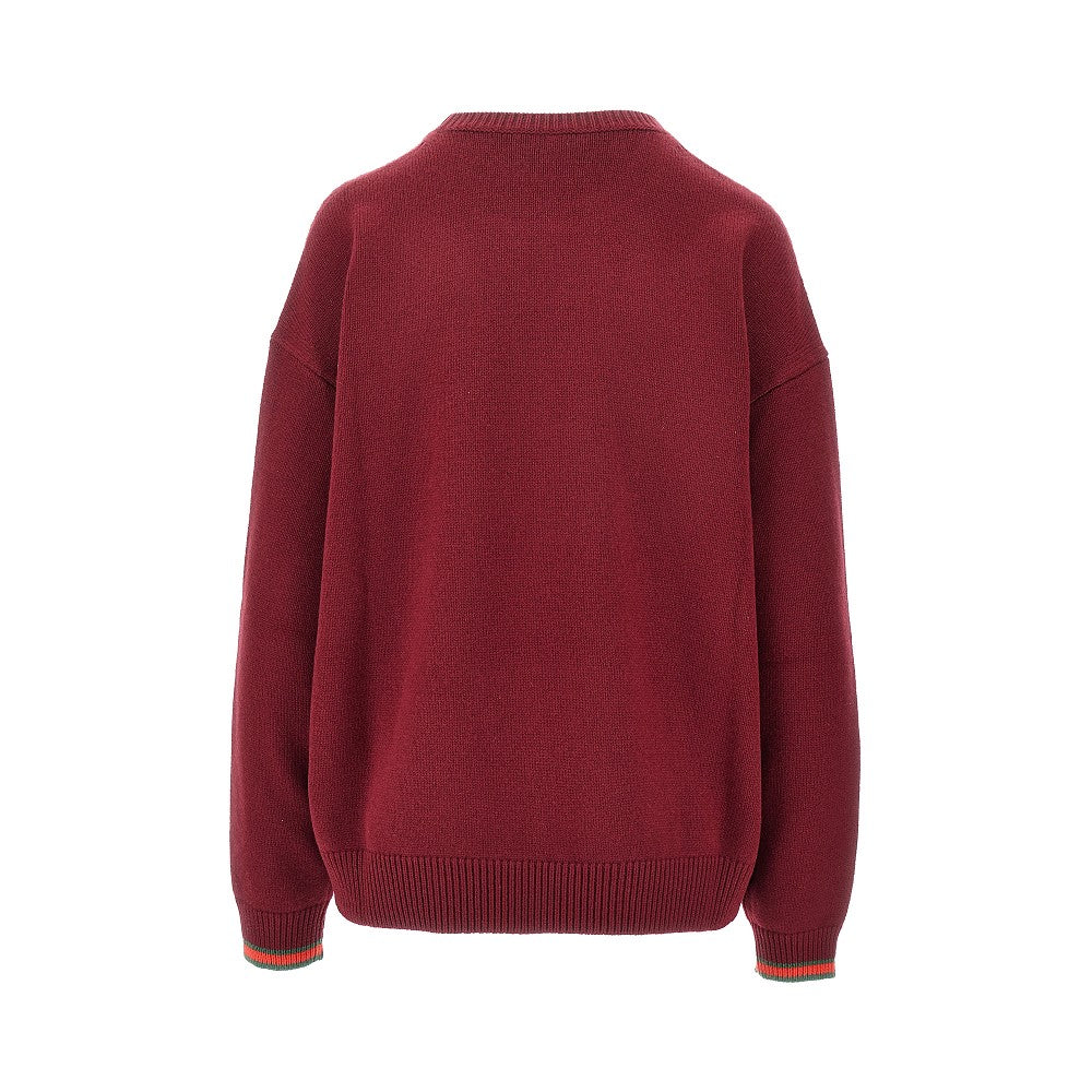 Wool and cashmere sweater with Web trims