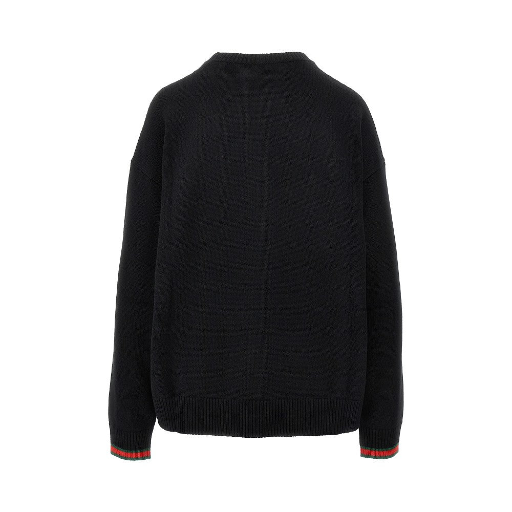 Wool and cashmere sweater with Web trims