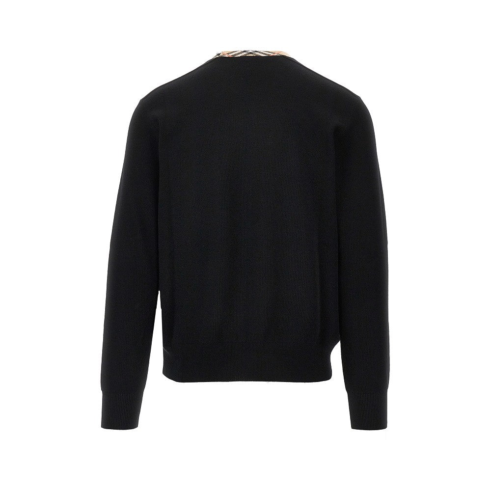 Pullover in lana con girocollo Check