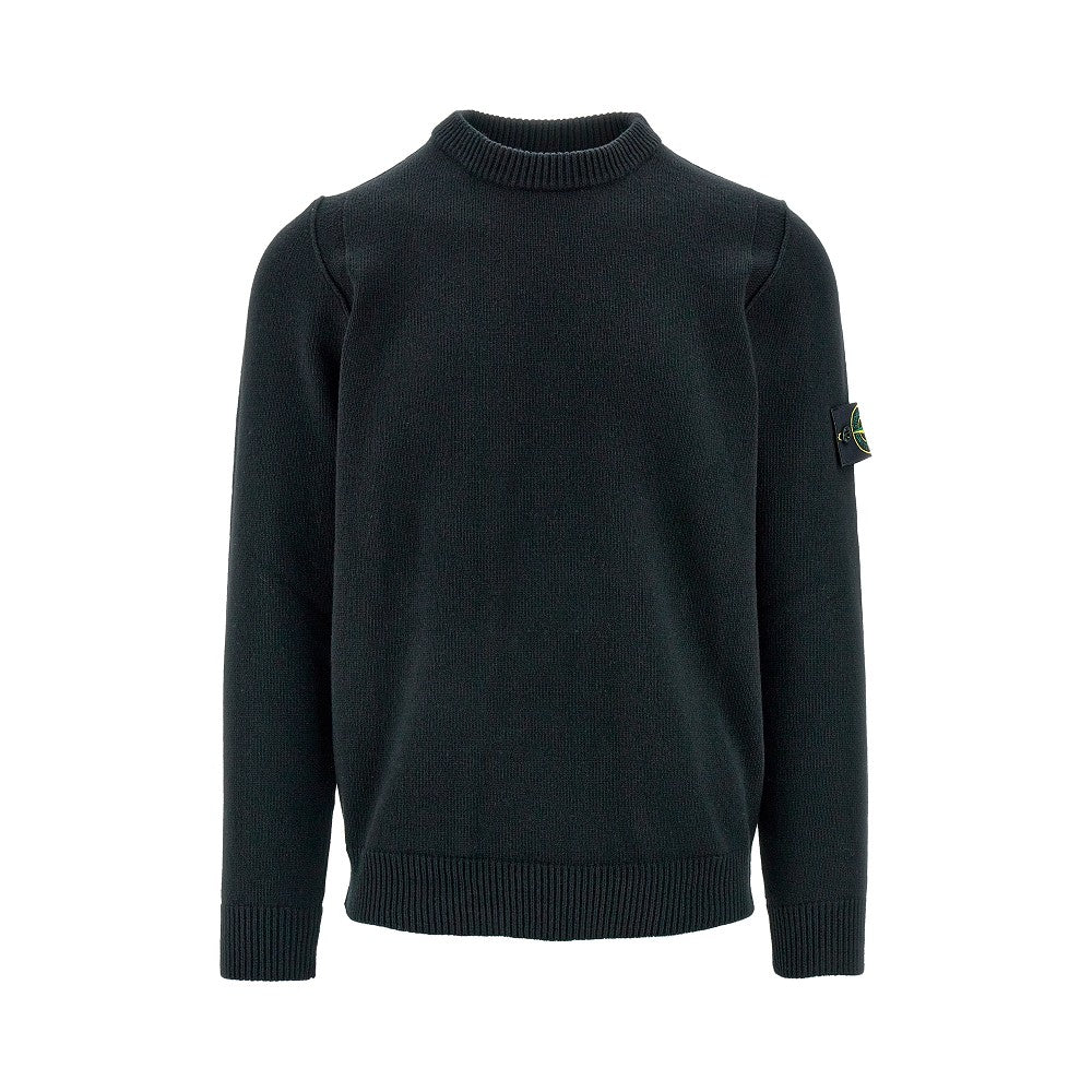 Pullover girocollo in misto lana