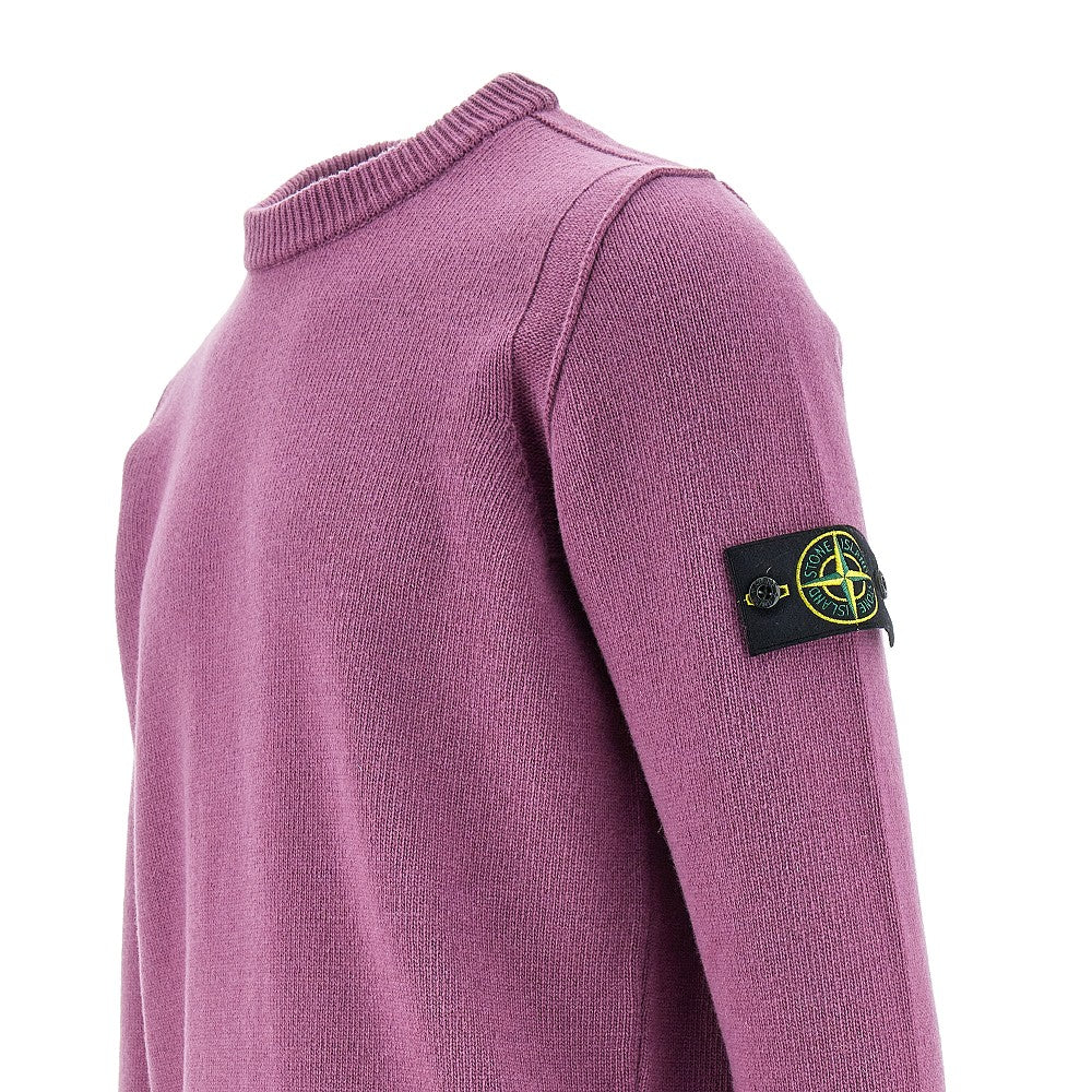 Pullover girocollo in misto lana