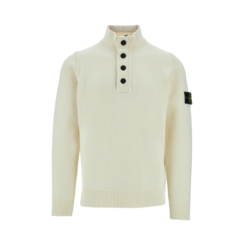 Sweater with zip and buttons