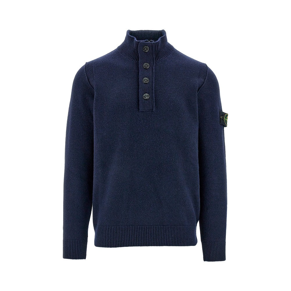 Sweater with zip and buttons