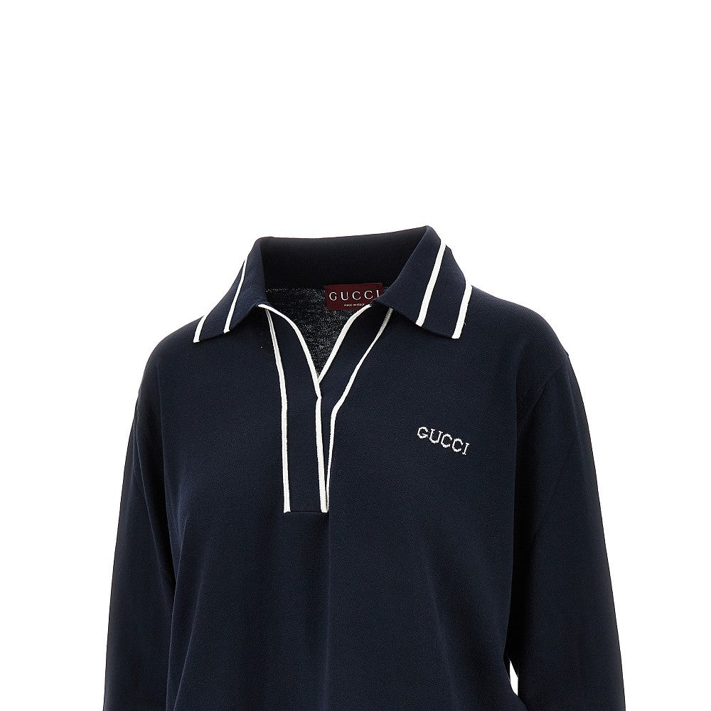 Polo in maglia con intarsio logo