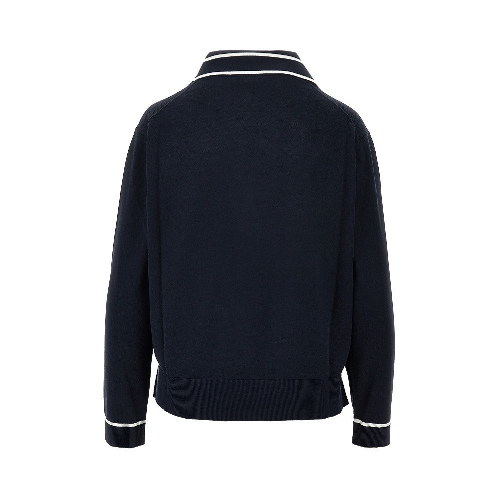 Polo in maglia con intarsio logo
