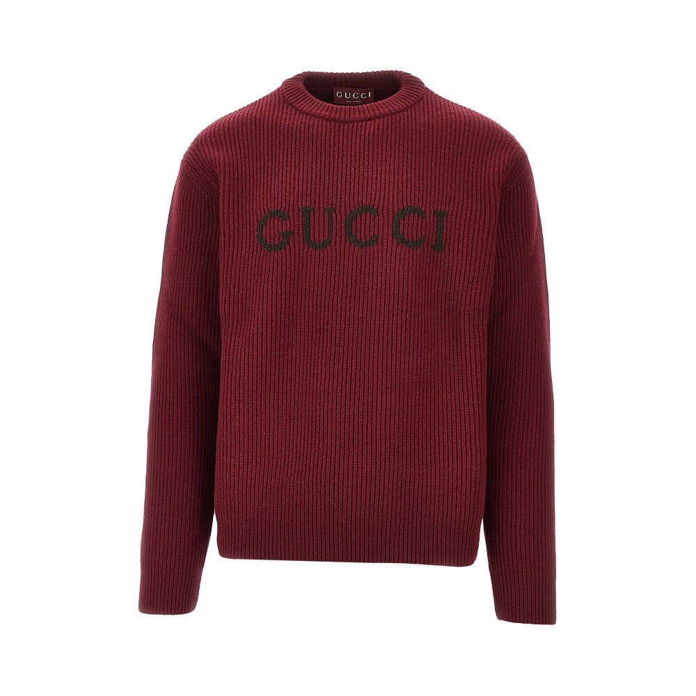 Pullover in misto cachemire con intarsio logo