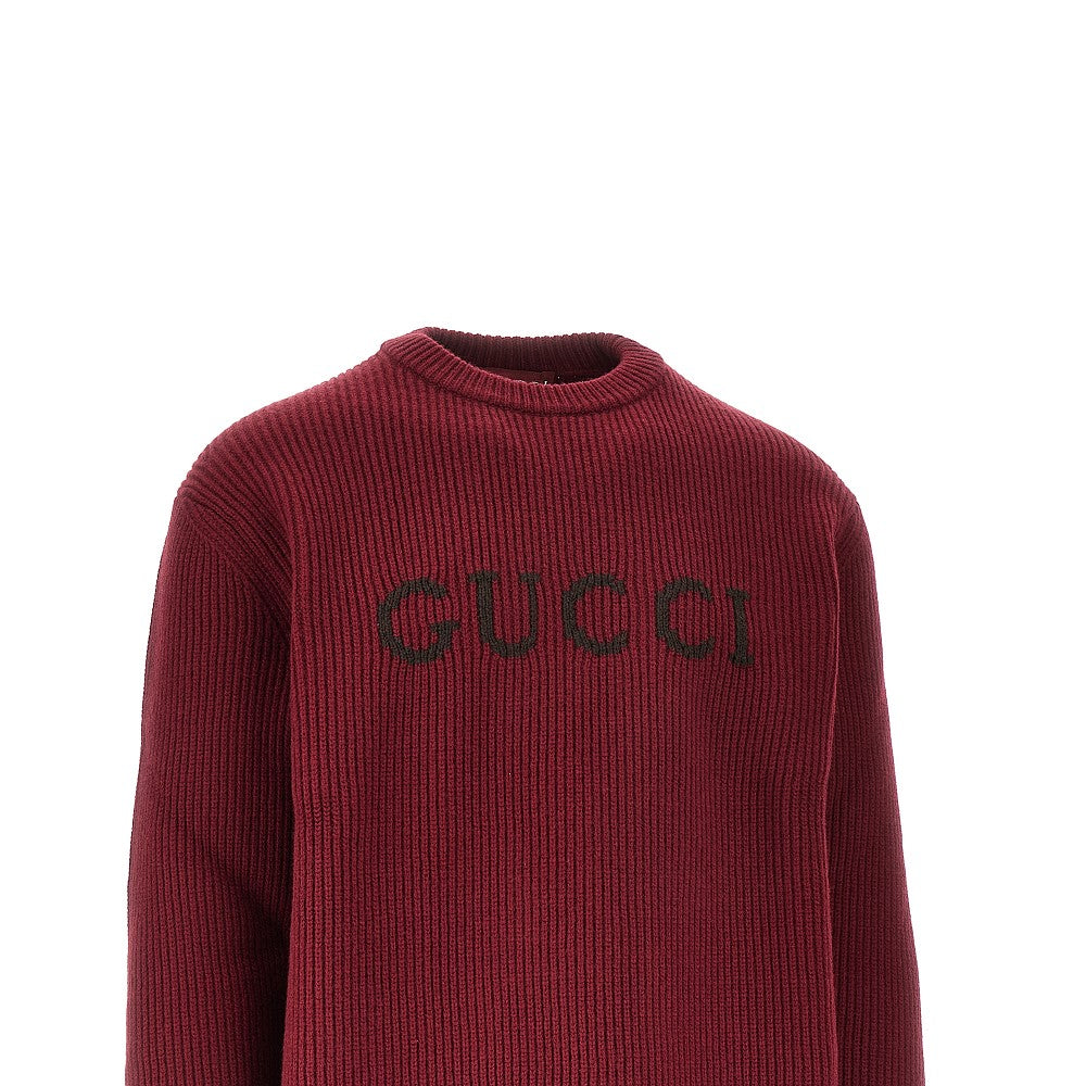 Pullover in misto cachemire con intarsio logo