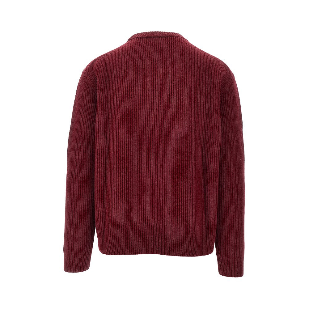 Pullover in misto cachemire con intarsio logo