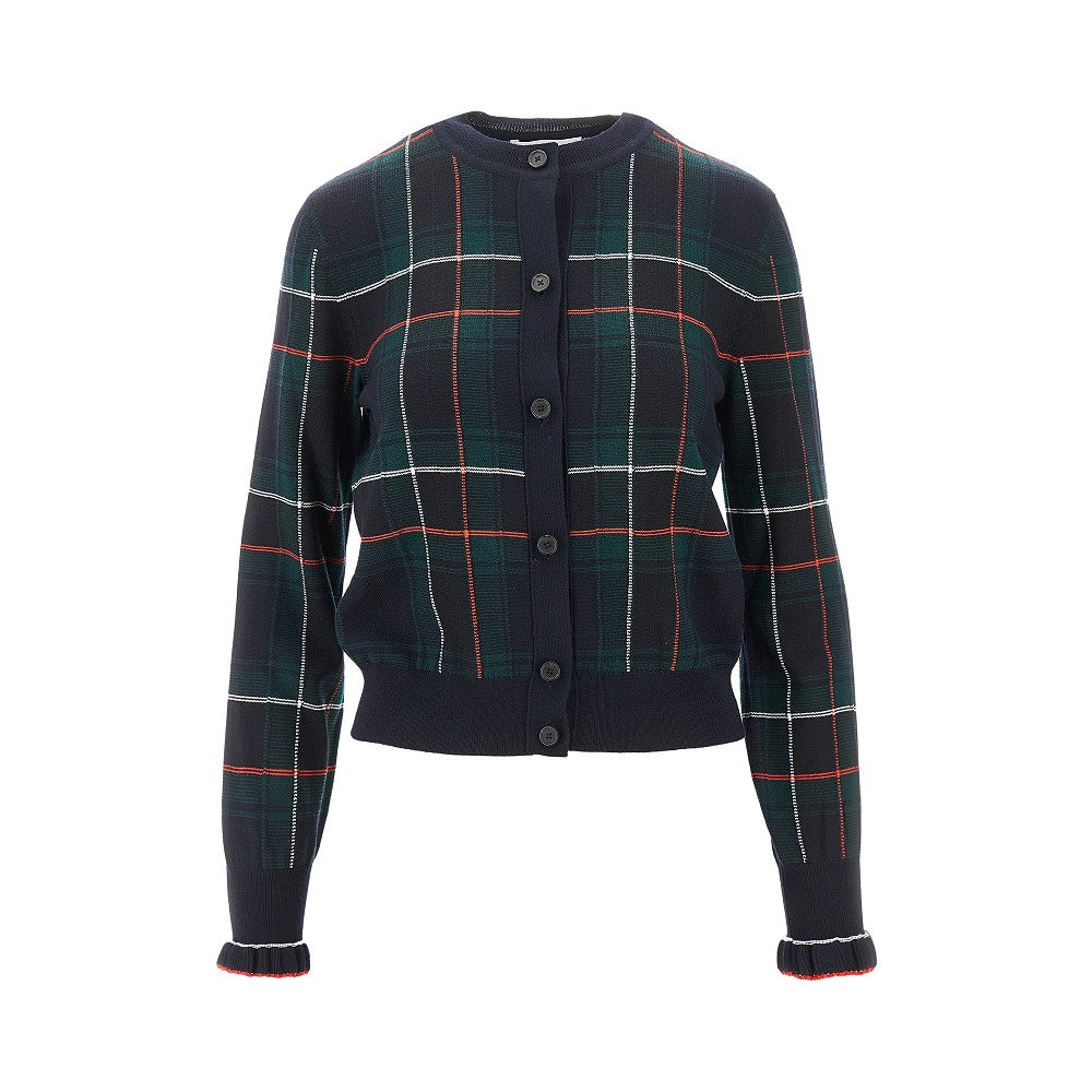 Cardigan in lana tartan