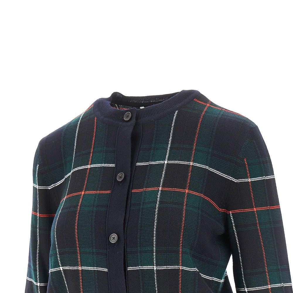 Cardigan in lana tartan