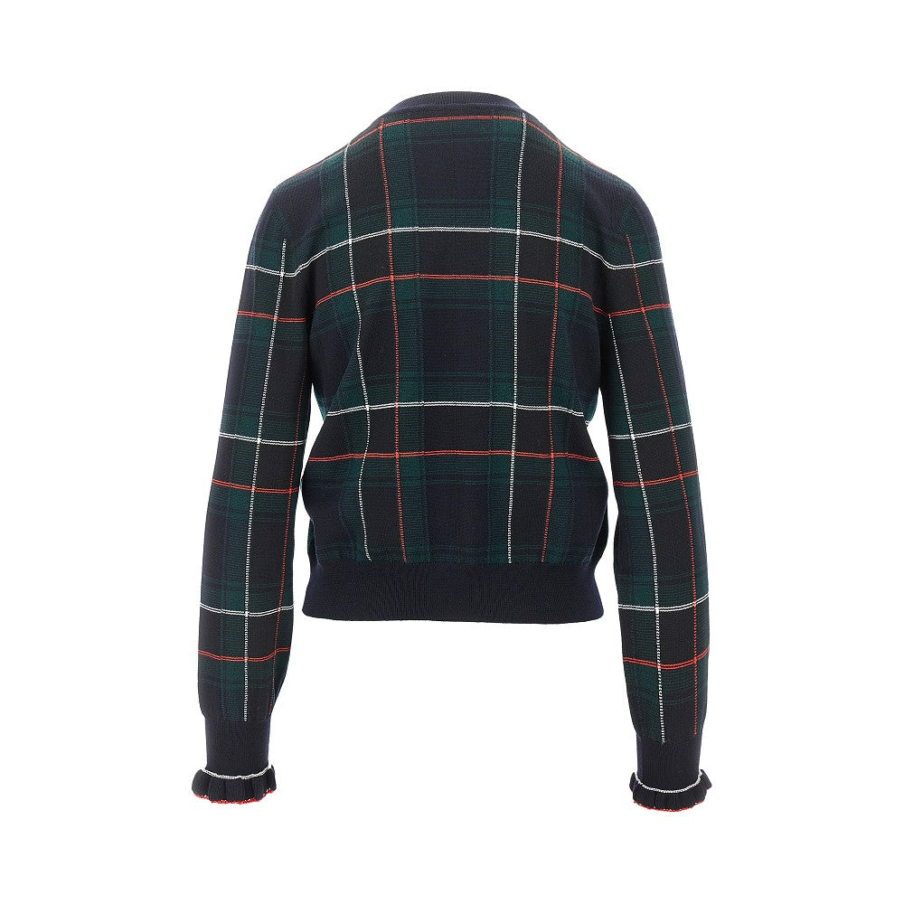 Cardigan in lana tartan