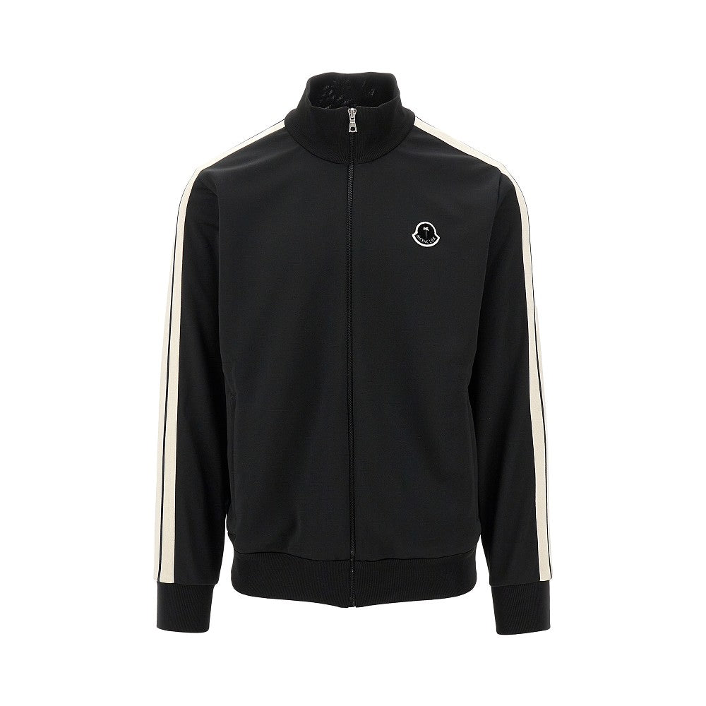 Track jacket with logo patch